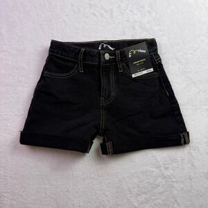Art Class Girls Relaxed High Rise Denim Shorts Black Wash Size S 6/7 NWT